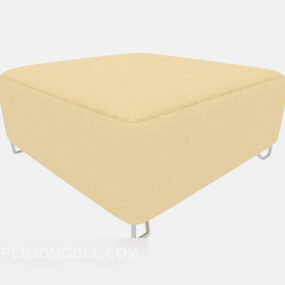 3d модель сучасного простого світло-жовтого дивана-табурета