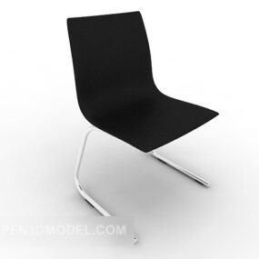 نموذج كرسي بلاستيك أسود بسيط للمكتب ثلاثي الأبعاد