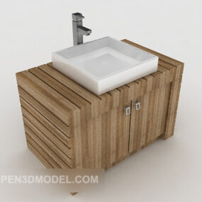 Modelo 3d de lavatório simples e moderno
