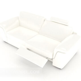 Modern Simple White Double Sofa 3d model