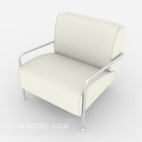 Modern Simple White Single Sofa 3d model