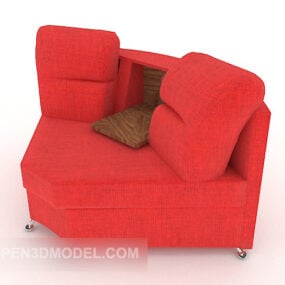 Modern Red Single Sofa Furniture 3d model