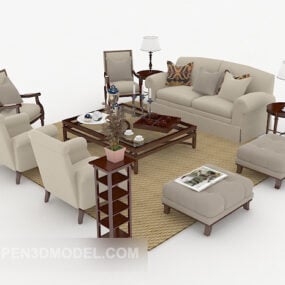 Modern Sofa Coffee Table Combination 3d model