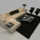 Meja Kopi Sofa Modern Dengan Karpet