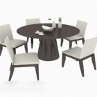 Tavolo da pranzo e sedia moderni di legno solido