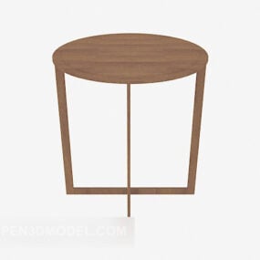 Modern Solid Wood Round Table 3d model