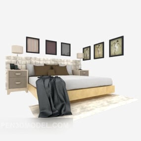 Modern Family Double Bed 3d model