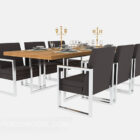 Moderne massief houten relax tafel stoelen set