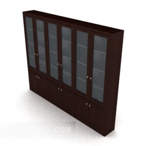 Modern Solid Wood Office Cabinet 3d model