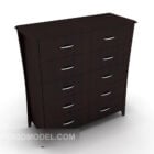 Modern solid wood simple chest of drawers 3d model