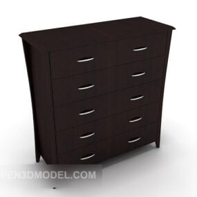 Modern Solid Wood Simple Chest Drawers 3d model