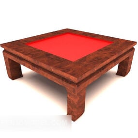 Table à thé simple et moderne en bois massif modèle 3D