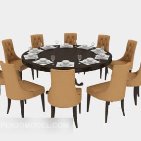 Modern Solid Wood Table 3d model
