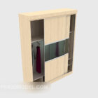 Moderne massief houten kledingkast 3D-model