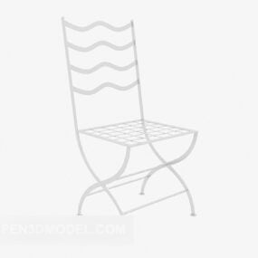 3d модель сучасного крісла з високою спинкою з нержавіючої сталі
