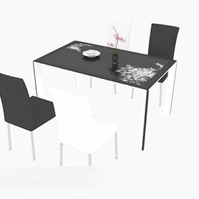 Nowoczesne krzesło stołowe ze stali nierdzewnej Model 3D