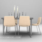 Modern stone dining table 3d model