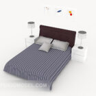 Современная полосатая двуспальная кровать