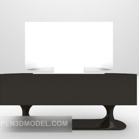 Modern Style Black Tv Cabinet Furniture Set 3d model