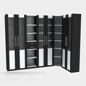 Mdf Corner Bookcase Modern Style 3d model