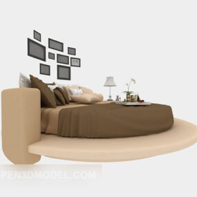 Modern Style Creative Round Bed 3d model