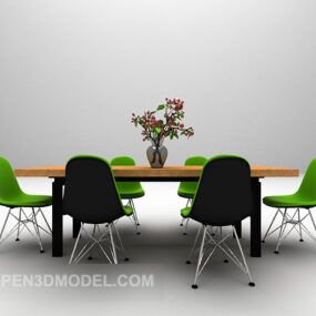 Esstisch-Möbelset im modernen Stil, 3D-Modell