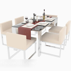 Modern Style Family Dining Table 3d model