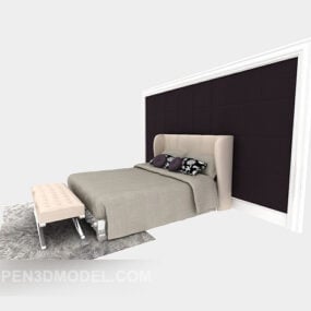 3D model rodinné manželské postele v moderním stylu
