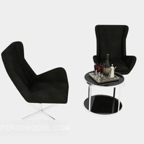 现代风格家居休闲桌椅套装3d模型