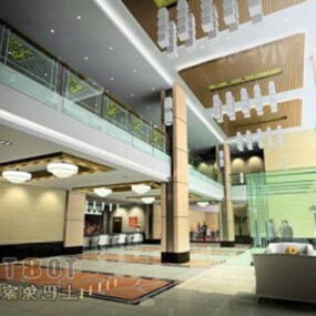 Model 3d Interior Hall Hotel Gaya Modern