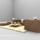 Meja Sofa Rendah Gaya Modern Dengan Karpet