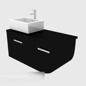 خزانة حمام بسيطة على الطراز الحديث نموذج ثلاثي الأبعاد