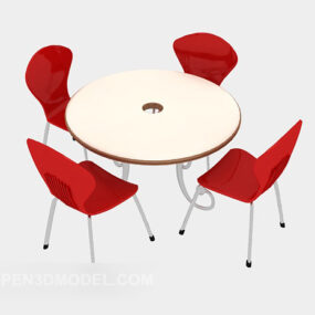 Modern Style Minimalist Table Chair Set 3d model