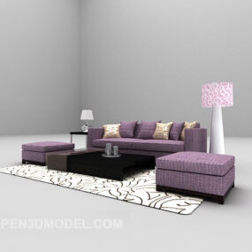 Modern Style Purple Sofa 3d model