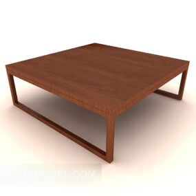 Mesa de centro simple de madera maciza de estilo moderno modelo 3d
