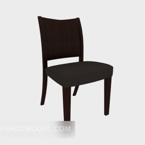 Modern Style Simple Solid Wood Dining Chair 3d model