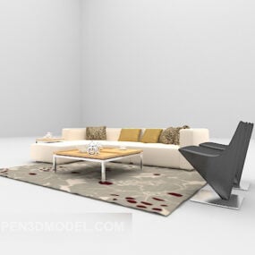 Sofá de estilo moderno Muebles de apreciación modelo 3d