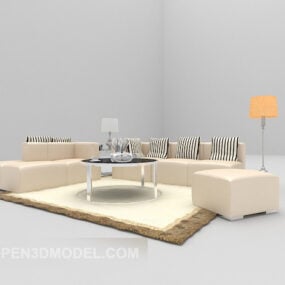 Modern Style Sofa With Carpet 3d model