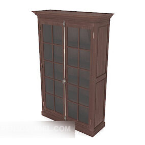 Modern-style Solid Wood Display Cabinet 3d model