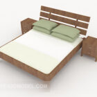 Двуспальная кровать из массива дерева в современном стиле