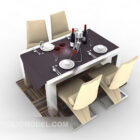 Tavolo da pranzo per quattro persone in legno massello stile moderno