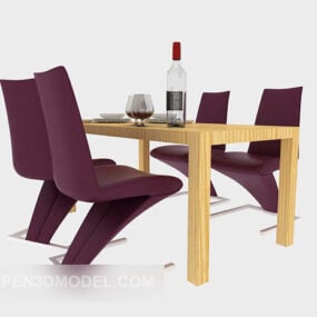 Стильний мінімалістичний обідній стіл в сучасному стилі 3d модель