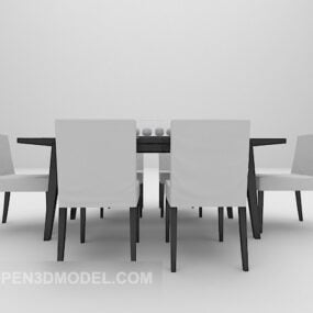 Table à manger et chaise de style moderne modèle 3D
