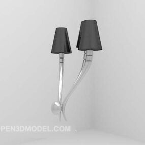 Moderne Wandleuchte mit grauem Schirm, 3D-Modell