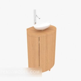 Modern Style Washbasin Wooden 3d model