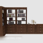 Moderní kombinovaná knihovna na dřevo