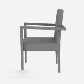 Modern Style Wooden Chair Grey Painted 3d model
