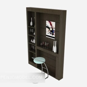 Modern-style Wooden Display Cabinet 3d model