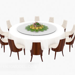كرسي طاولة مستديرة لحفل الزفاف نموذج ثلاثي الأبعاد