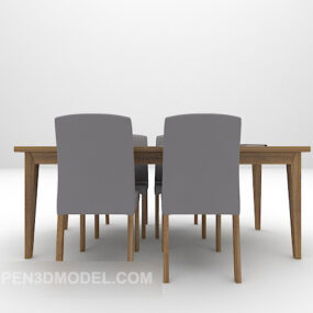 Modern Table And Chair Home Dinning Combination 3d model